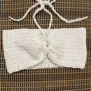 White Crochet Halter Top